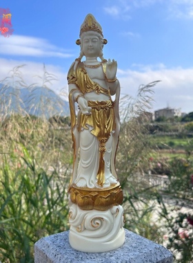 象牙果普慈观音菩萨大摆件家居佛像供奉保平安乔迁开业工艺品送礼