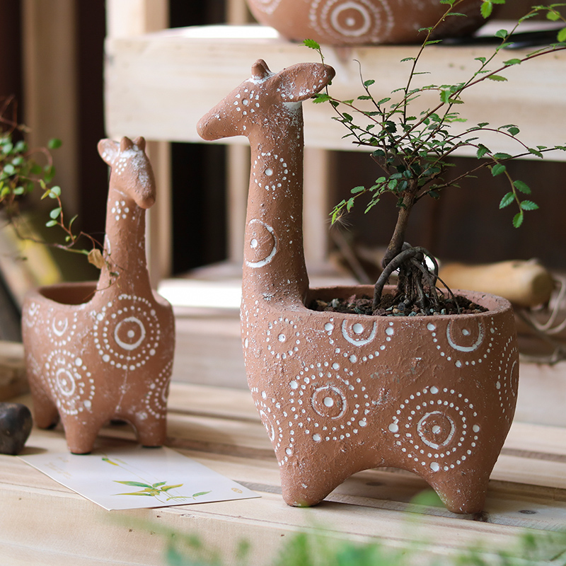 水泥花盆原介水泥可爱多肉植物