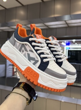 男鞋2026夏季田园风透气厚底外增高老爹鞋运动休闲鞋百搭潮流板鞋