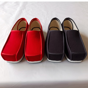 原创汉服鞋子宋代明制男女方舄棉麻布防水底方头夫子鞋汉鞋古代鞋