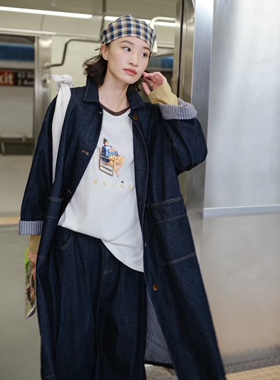 女装2025中长款牛仔外套35258秋季新休闲文艺宽松休闲显瘦风衣女