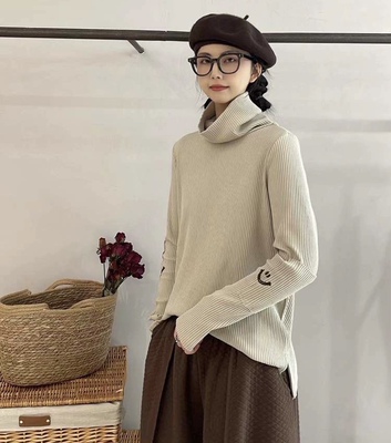 2025秋新款初冬女装32392休闲文艺高领百搭针织打底衫套头上衣女