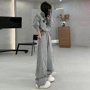 DIONK立领腿条纹感小众新款时尚卫衣阔减龄裤套装拼接女秋冬设计