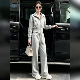 DIONK运动套装休闲潮流女卫衣阔长裤显瘦修身两件套秋季腿时尚简