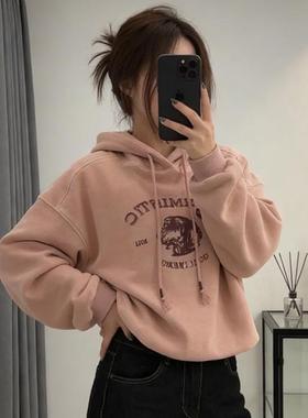 佩字母宽松现货百搭新品冬季Ruby卫衣小狗长袖2158加绒