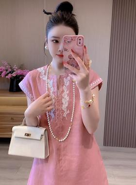 新复古国风女神气质范中式21266旗袍裙夏季现货感高级连衣裙改良