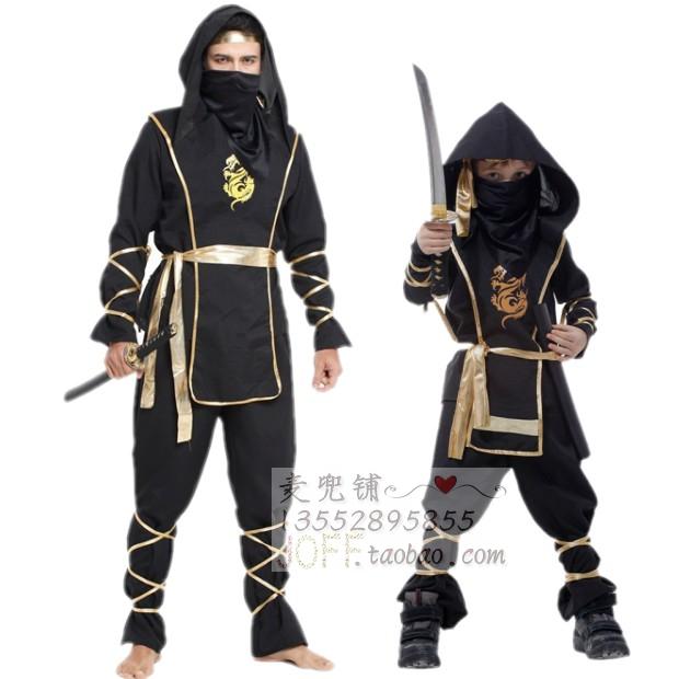 cosplay日本黑色武士万圣节服装