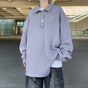 美式小众设计感翻领套头圆领卫衣男女外套情侣上衣B289-WY487-P75图片