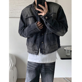 做旧水洗牛仔外套男宽松立领休闲夹克外套B289-JK625-P90，男装工装外套，电商B289