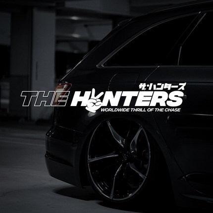 THE HUNTERS 追逐猎手主题车贴JDM 美式复古手势前后车窗玻璃贴纸