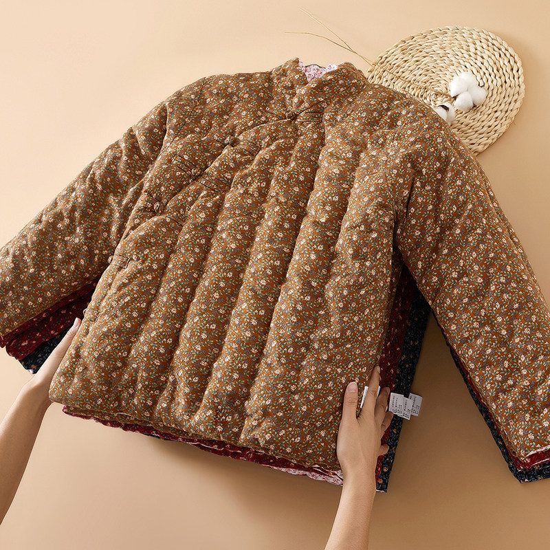 女士纯棉花磨毛手工加厚保暖棉袄成人大人居家外穿老式斜襟棉衣服