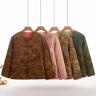 唐装棉花棉袄女款新中式轻国风高端冬季复古上衣夹棉盘扣棉袄棉服