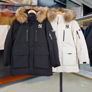 MLB羽绒服鹅绒冬款男女NY工装风情侣加厚中长款外套3ADJB134