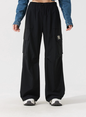 MLB/女裤2025夏季新款工装风百搭阔腿休闲梭织宽松长裤3FWPB0353