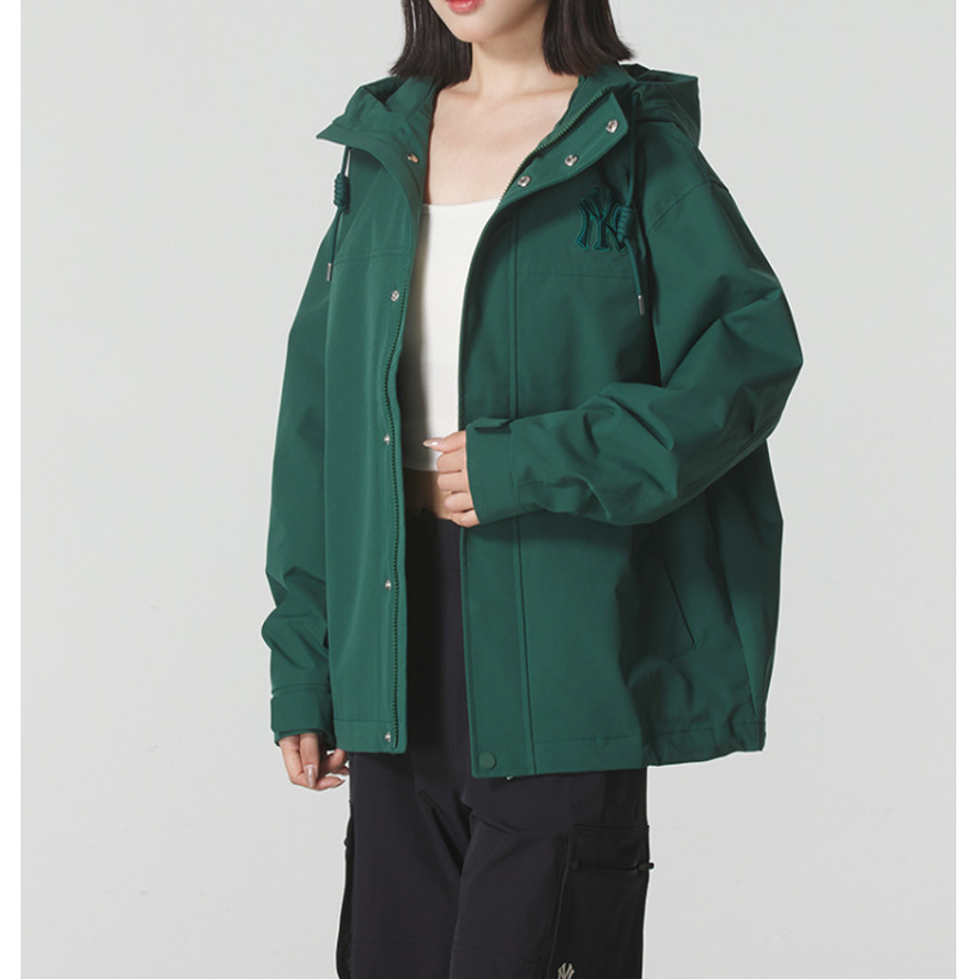 MLB情侣冲锋衣25款外套男女NY防风防泼水连帽运动夹克3AWJB0154