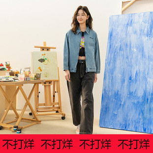 VANS范斯25女子纯棉夹克灰蓝色牛仔外套拉链开衫 VN000MARCDX