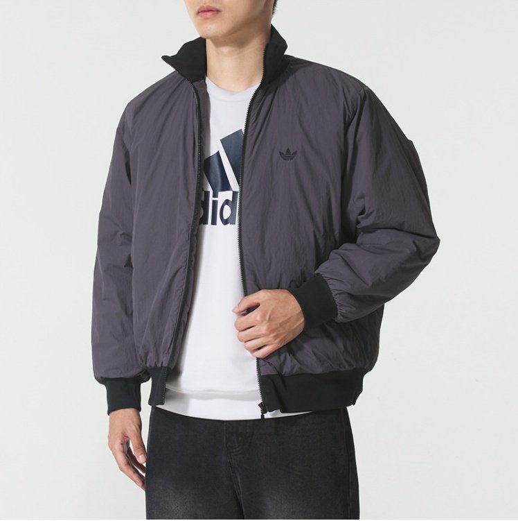 阿迪达斯三叶草男25冬款运动保暖防风棒球领棉衣夹克外套JW0980