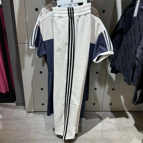 阿迪达斯adidas运动裤女套装上衣三条纹休闲宽松直筒长裤JN0763
