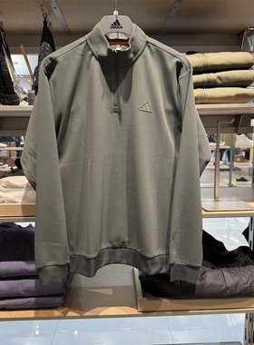 阿迪达斯26款男子卫衣华夫格半拉链运动休闲套头衫KR2554 KR2553