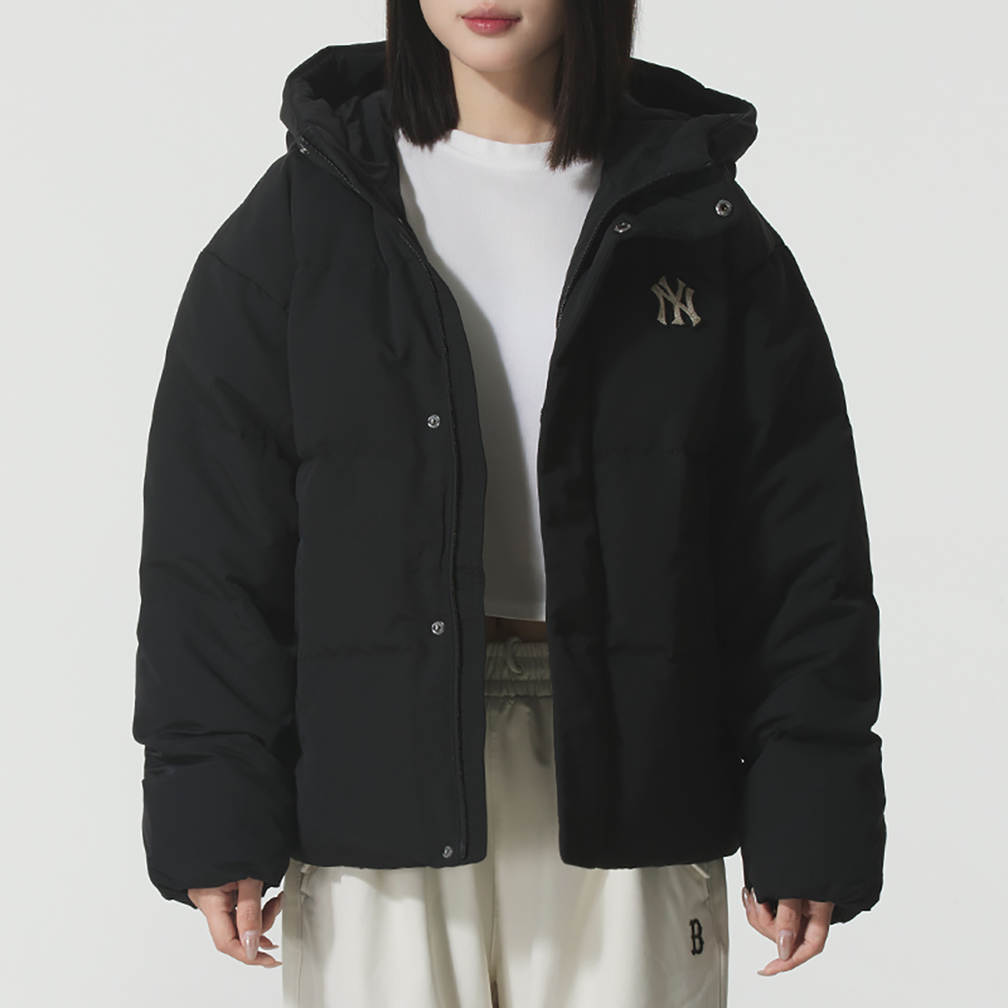 MLB男女学院风加厚羽绒服25冬字母连帽外套 3ADJV0356 3ADJB2756