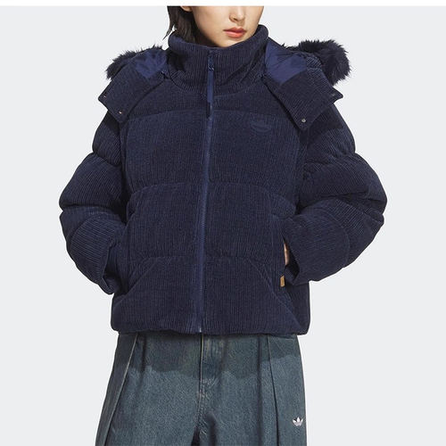 阿迪达斯三叶草冬季女士可拆卸衣袖二合一羽绒服KS8491 KS8499