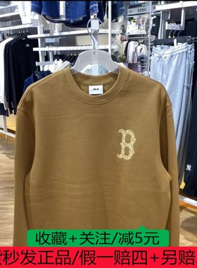 MLB25新款情侣卫衣男女NY大标印花加绒运动休闲套头衫3AMTM0946