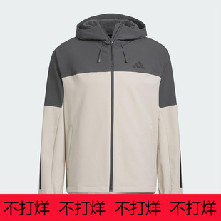 阿迪达斯Adidas25秋V SFT SHELL JK2男女连帽拼接宽松外套KF5231