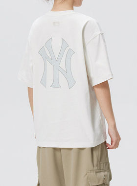 MLB 男女26夏季新款后背印花休闲透气圆领运动短袖T恤3ATSM0463