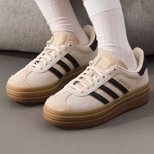 阿迪达斯三叶草 GAZELLE BOLD 经典厚底运动板鞋JS3892 JS3893
