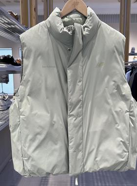 New Balance Grey 男子立领羽绒马甲25秋冬宽松保暖外套AMV53624