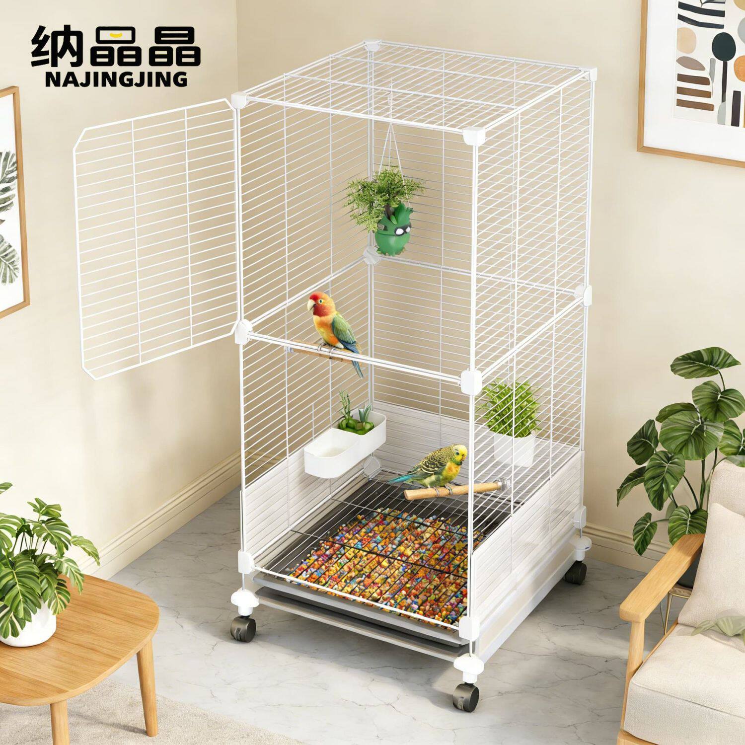滑轮加密鸟笼鹦鹉笼子