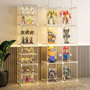乐高展示柜模型玩具防尘收纳架落地多层盲盒高达汽车整理储物柜子