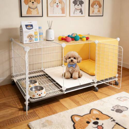 狗笼子小型犬带厕所分离家用室内