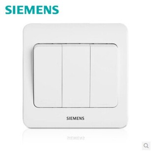 西门子开关开关面板西门子开关插座远景系列雅白三开双控开关面板
