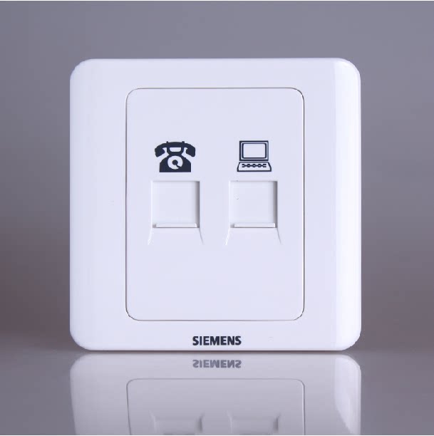 西门子开关插座面板电源墙壁开关远景雅白系列 电话电脑插座