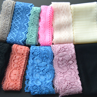 蓝黑白红粉黄紫窄边弹力蕾丝花边娃衣睡内衣内裤领口装饰DIY材料