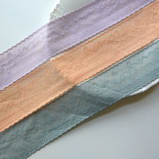 复古莫兰迪紫黄绿无痕高弹力蕾丝花边内衣内裤睡衣装饰手工材辅料