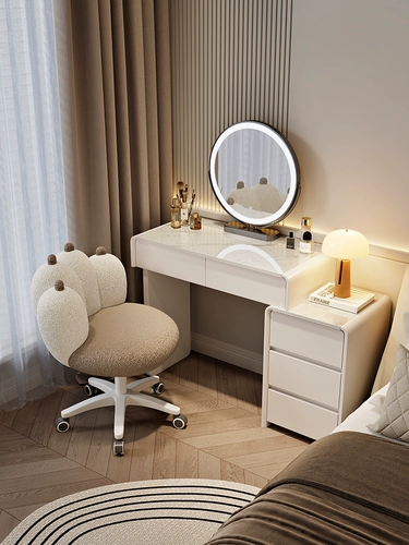 Современный и минималистичный кремовый туалетный столик из натурального дерева для спальни, новая коллекция