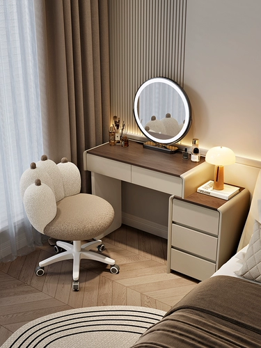 Современный и минималистичный кремовый туалетный столик из натурального дерева для спальни, новая коллекция