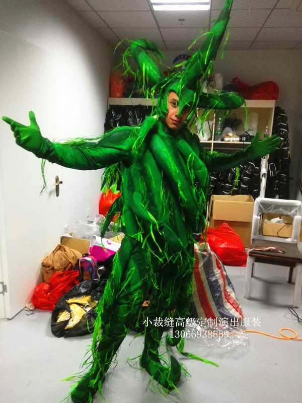 主题乐园巡游绿色树精树妖服装游乐园景区演出服话剧舞剧演出服