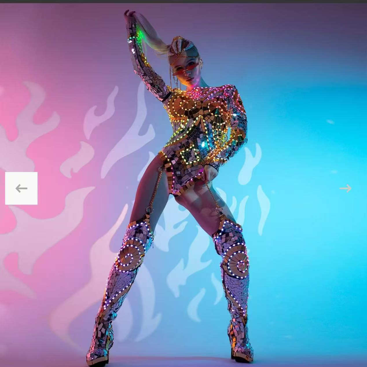 新款酒吧音乐节ds性感夜店gogo女领舞服炫彩表演服互动舞台装