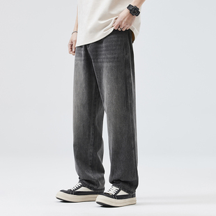 牛仔裤子男春夏款宽松阔腿直筒蓝色休闲肥佬青年韩版胖子大码潮流