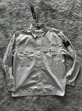 stone island 25ss 天蓝色 双口袋衬衣夹克