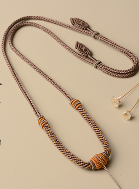 高级纯手工编织八股玉石吊坠挂绳翡翠黄金蜜蜡朱砂平安扣挂绳男女