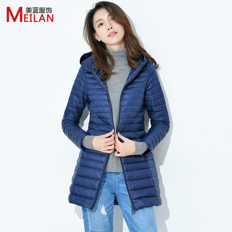 羽绒服女冬季新中长款轻薄款白鸭绒气质加厚保暖显瘦韩版时尚修身