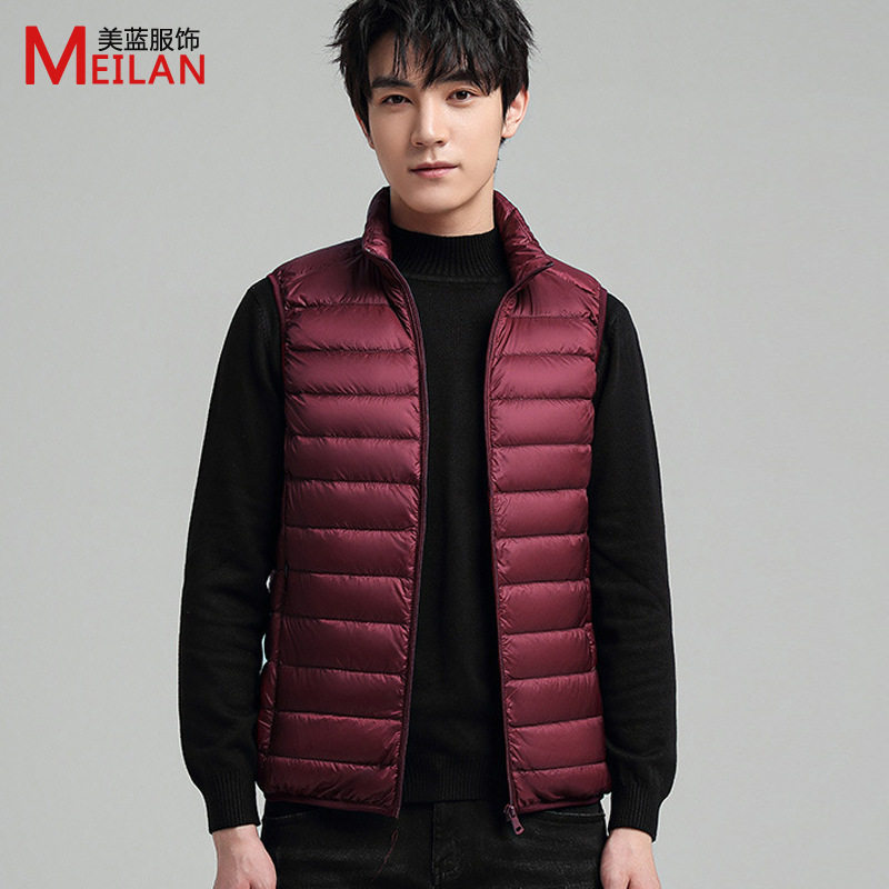2025新款秋冬季男马甲羽绒服男式薄款羽绒外套青年大码休闲男装图片