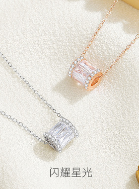 S925银小蛮腰项链女时尚韩版几何圆形颈链高级感饰品百搭锁骨链