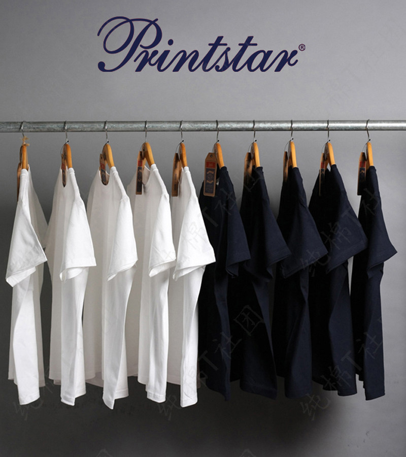 printstar品时达00085日本纯棉t恤宽松圆领班服定制日系体恤印字