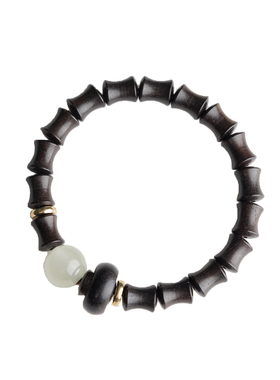 SOGOODSOUL 天然檀木手串竹节夜光珠节节高升手串手链男女情侣