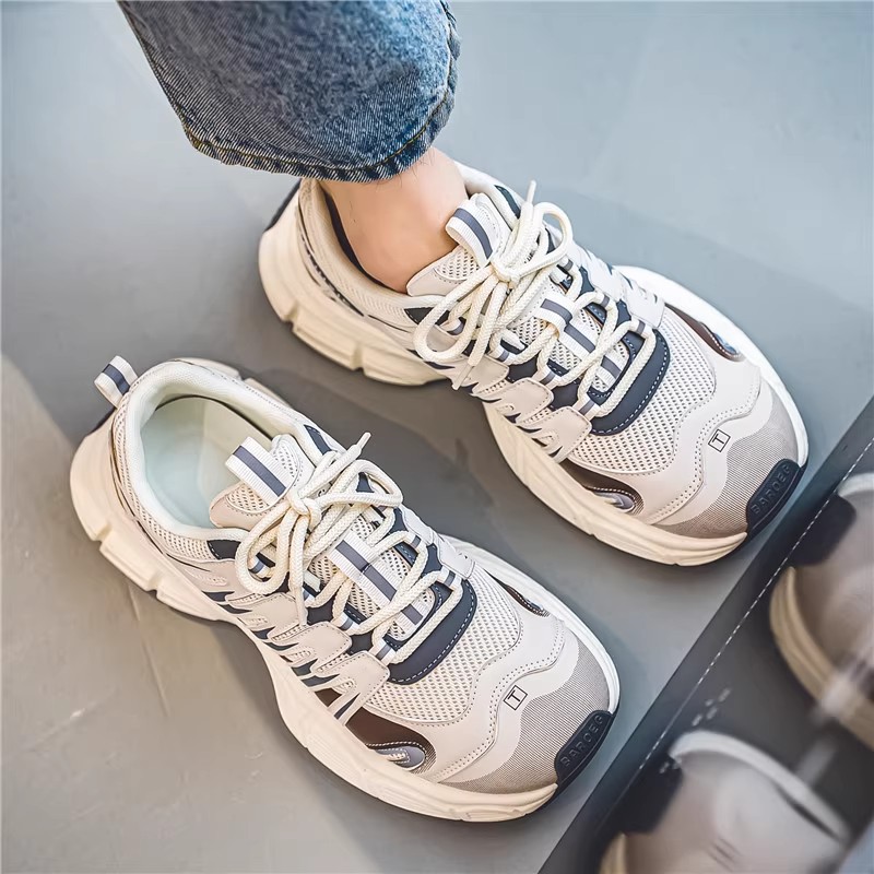 网面日常休闲运动鞋宽头老爹潮鞋